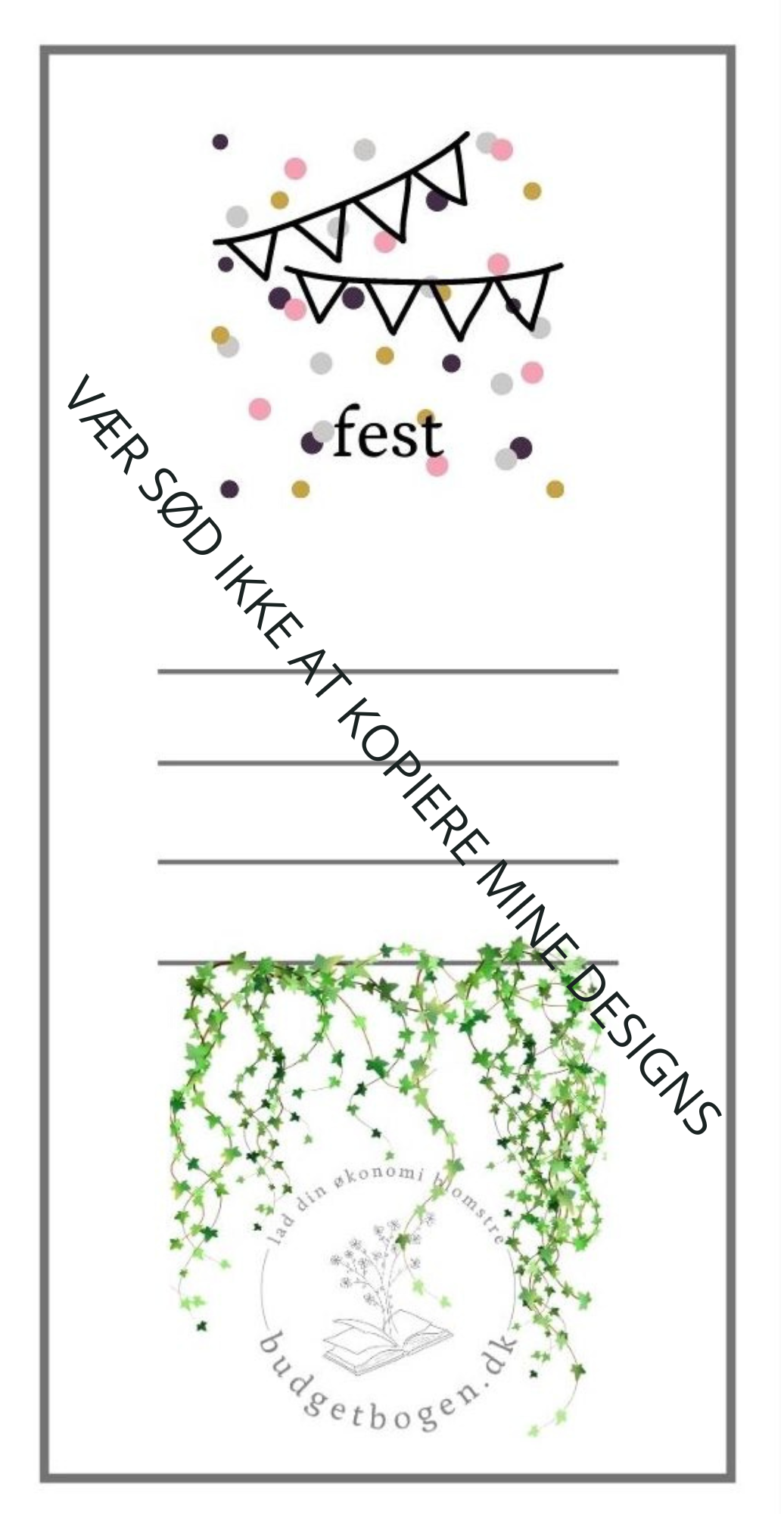 Fest - kategoriark til lomme