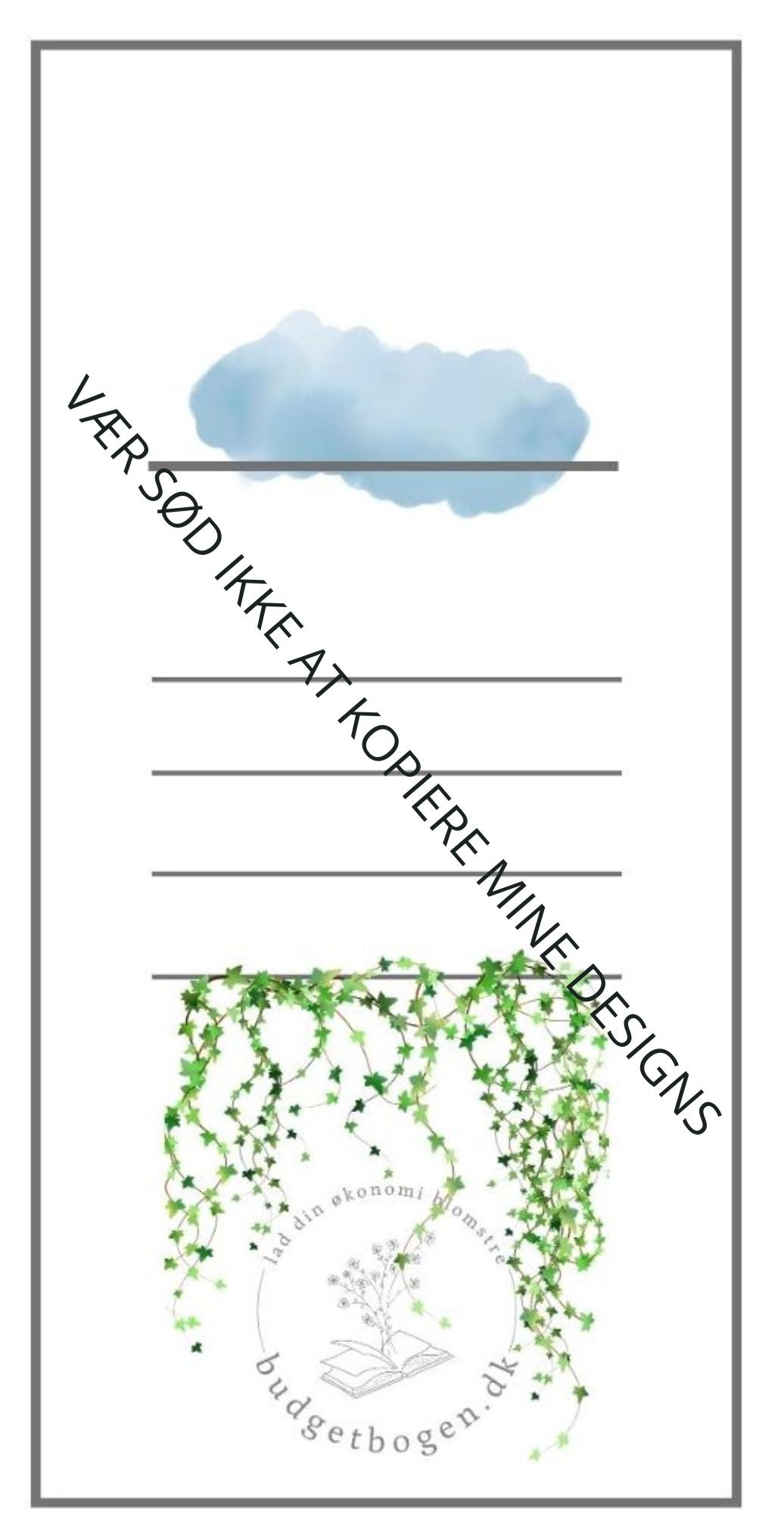 Blank / skriv selv - kategoriark til lomme