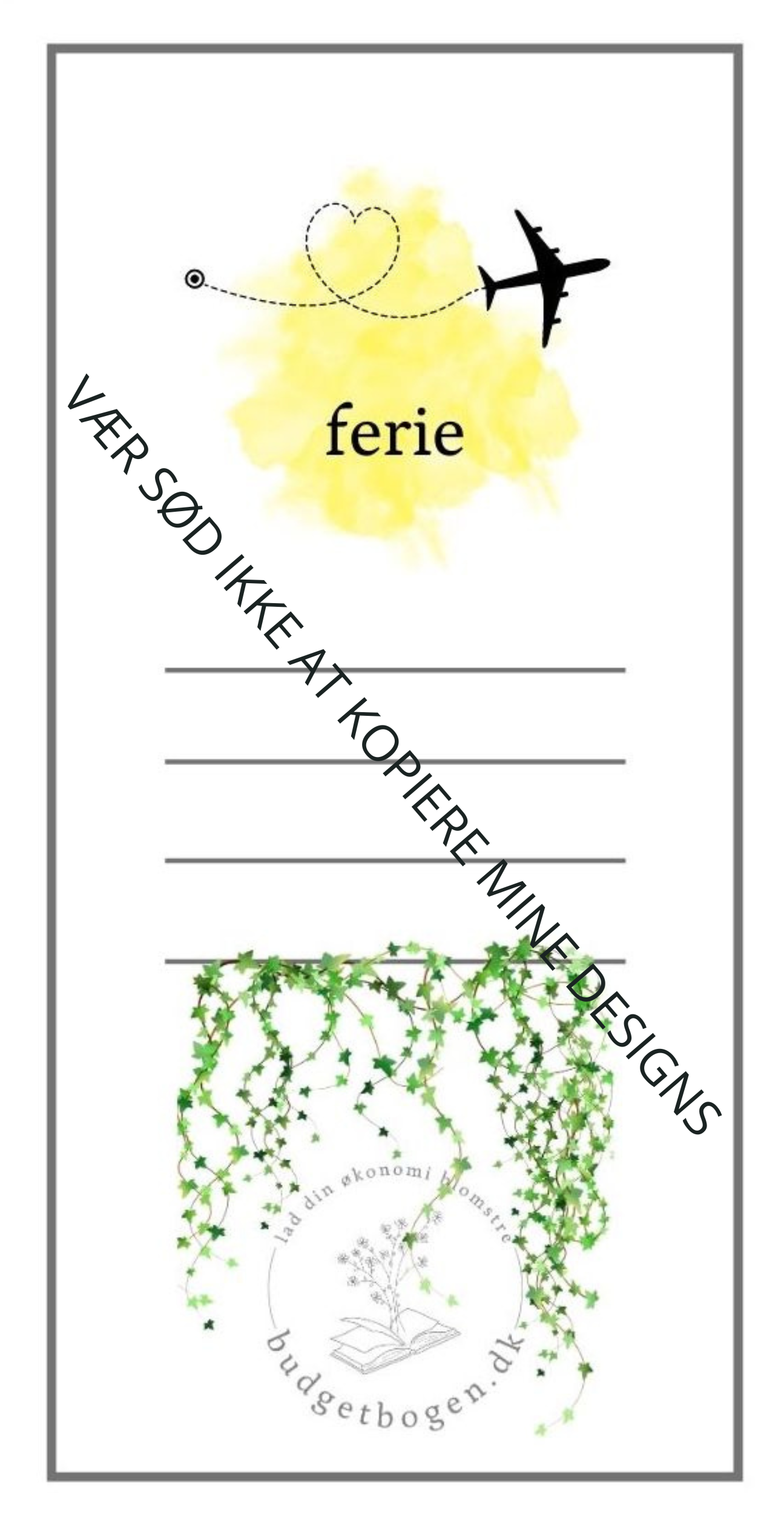 Ferie - kategoriark til lomme